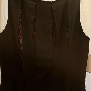 Black sleeveless Raoul Size 10 dress with great back detail in red